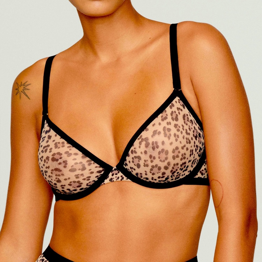 Cuup The Plunge Leopard Print Bra
